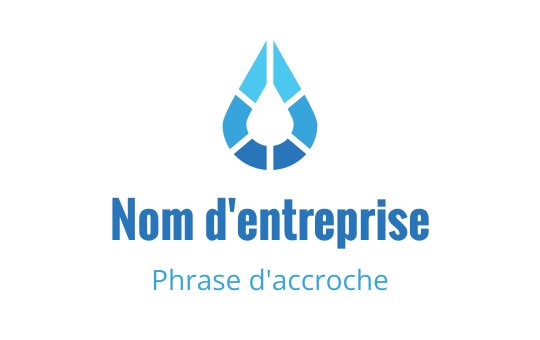 Logo design moderne de goutte d'eau bleue avec des formes géométriques