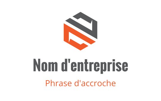 Design de logo hexagonal moderne avec des éléments gris et orange