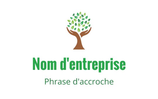 Design de logo moderne avec un arbre aux feuilles vertes et des mains