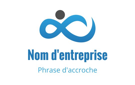 Design de logo infini moderne en bleu avec un accent circulaire