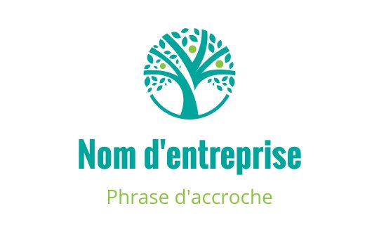 Logo d'arbre moderne avec des feuilles arrondies en teal et vert