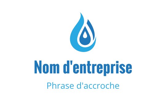 Logo design moderne en forme de goutte d'eau bleue avec des courbes élégantes