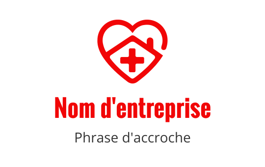 Logo en forme de cœur avec une croix médicale rouge