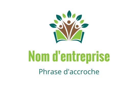 Logo coloré avec un livre ouvert et des feuilles stylisées
