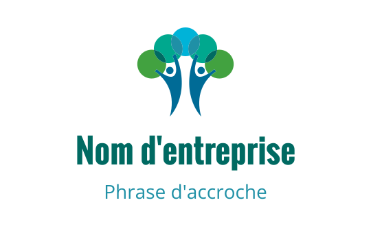 Design de logo moderne avec des arbres abstraits dans des teintes de bleu et de vert