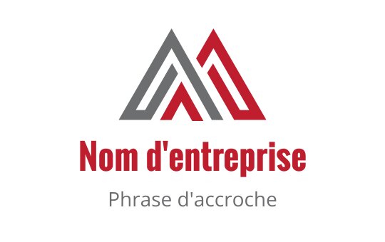 Logo de montagne moderne avec des formes triangulaires rouges et grises