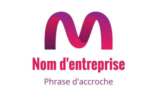 Logo moderne avec un dégradé présentant une lettre M stylisée en teintes roses