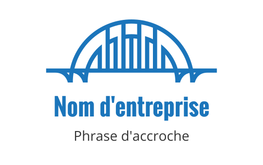 Design de logo moderne de pont bleu avec des lignes verticales et des arches