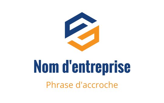 Design de logo géométrique moderne avec des formes bleues et oranges
