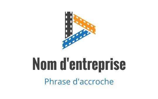 Design de logo moderne avec une forme triangulaire et des éléments orange, bleu et gris