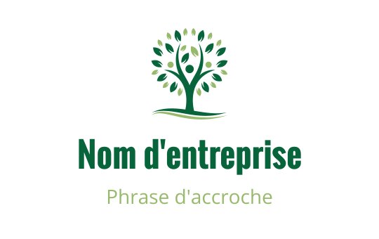 Logo design moderne d'arbre vert avec des feuilles arrondies et une base fluide