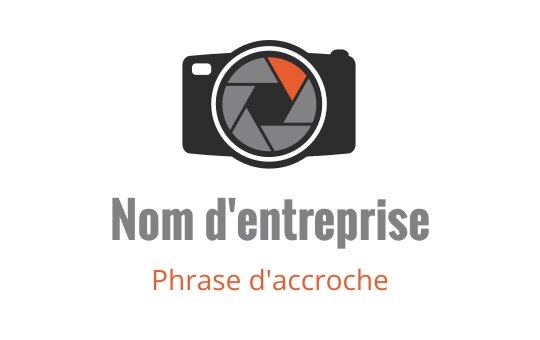 Logo de caméra moderne avec un objectif stylisé et un accent orange