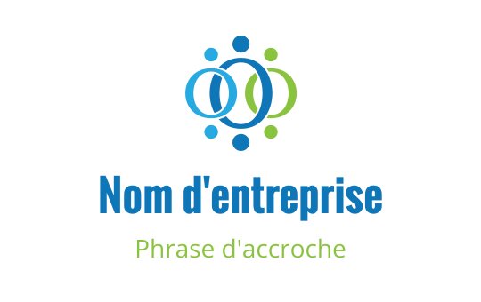 Logo design moderne de cercles interconnectés en tons de bleu et vert