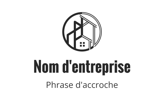Design de logo moderne avec un contour circulaire et des formes de bâtiments abstraites
