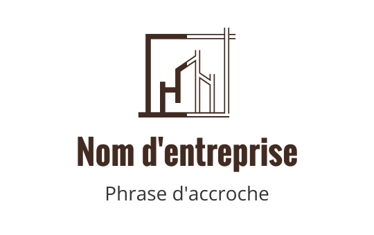 Design de logo moderne avec un contour de bâtiment géométrique en marron