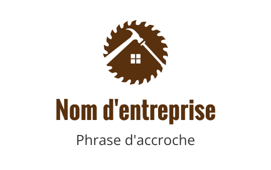 Logo design rustique avec des éléments de maison et de scie