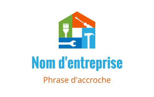 Logo de maison coloré avec des outils et un pinceau