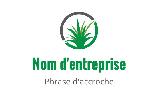 Logo de plante verte moderne avec contour gris circulaire
