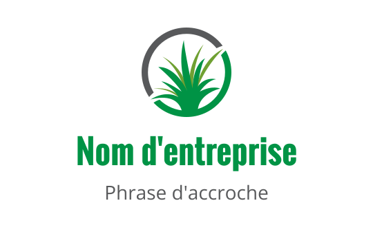 Logo de plante verte moderne avec contour gris circulaire