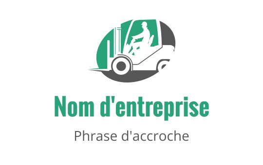 Logo de chariot élévateur moderne avec un conducteur dans un schéma de couleurs vert et noir