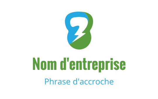 Design de logo moderne avec une forme abstraite bleue et verte et un éclair