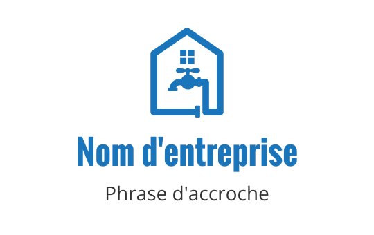Logo de maison moderne bleue avec un robinet et une fenêtre