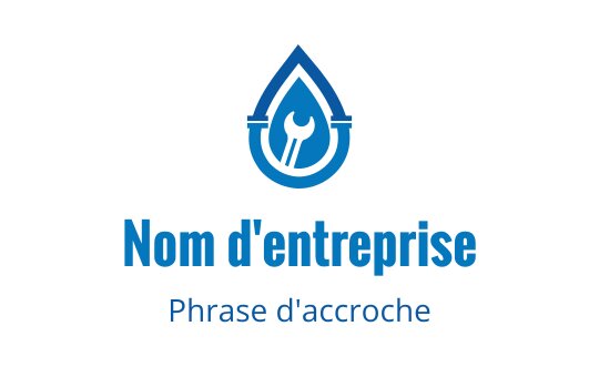 Logo design moderne en bleu avec une goutte d'eau et une clé à molette