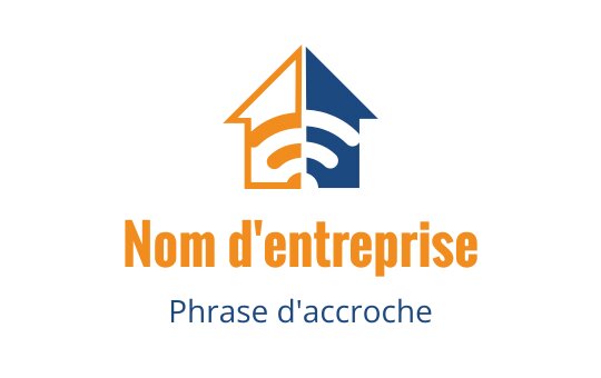 Design de logo moderne avec une silhouette de maison et des signaux sans fil