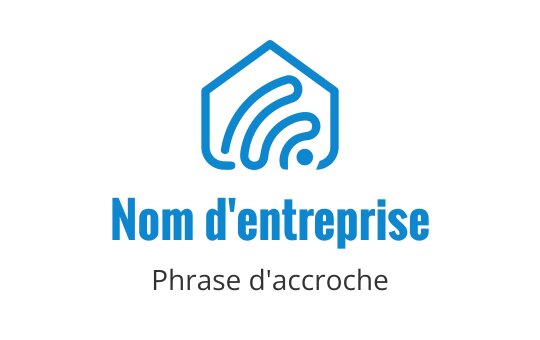 Logo moderne bleu avec un hexagone et des motifs de vagues