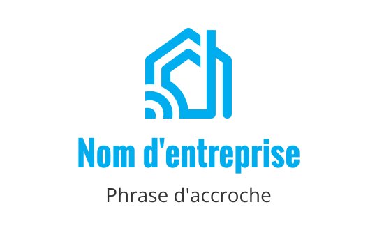 Logo de maison moderne bleu avec des lignes et des courbes abstraites