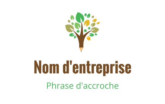 Logo moderne d'arbre avec des feuilles vertes et un tronc en forme de crayon