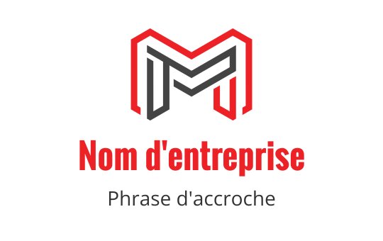 Logo moderne rouge et noir avec une lettre M stylisée