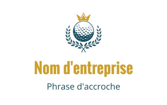 Design de logo élégant avec une balle de golf, une couronne et des feuilles de laurier