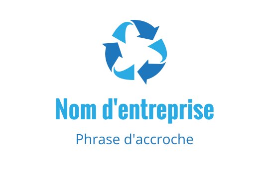 Logo de recyclage moderne bleu avec des flèches formant une forme circulaire