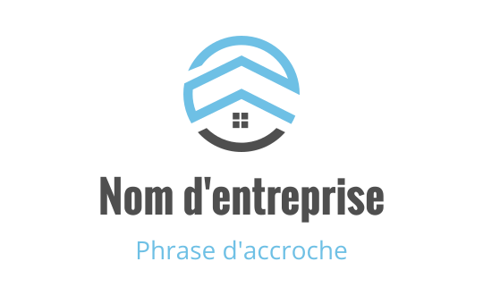 Design de logo moderne avec une maison stylisée et des accents bleus