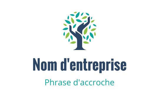 Design de logo moderne d'arbre avec des feuilles vertes et un tronc sombre