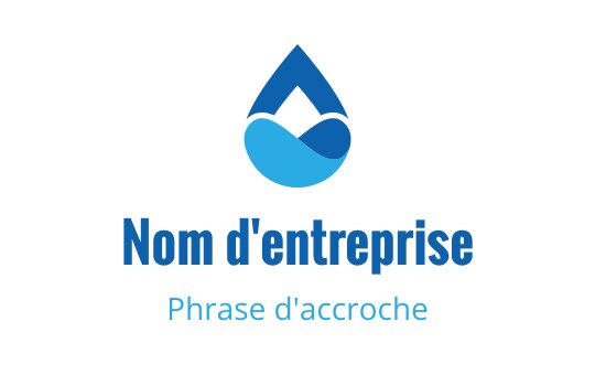 Logo design moderne en forme de goutte d'eau bleue avec des vagues superposées