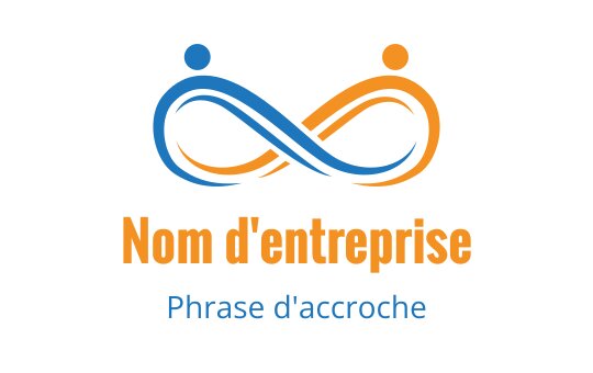 Design de logo infini moderne avec des éléments bleus et oranges