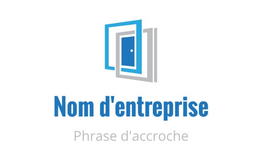 Design de logo moderne avec des cadres bleus superposés et une apparence élégante