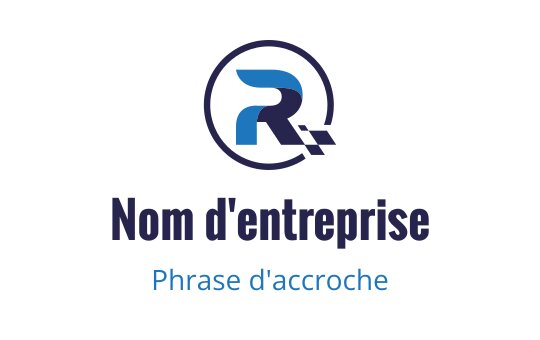 Logo moderne bleu et noir avec une lettre R stylisée