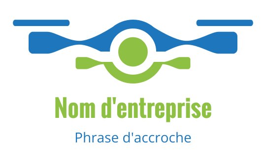 Logo de drone moderne avec des éléments bleus et verts