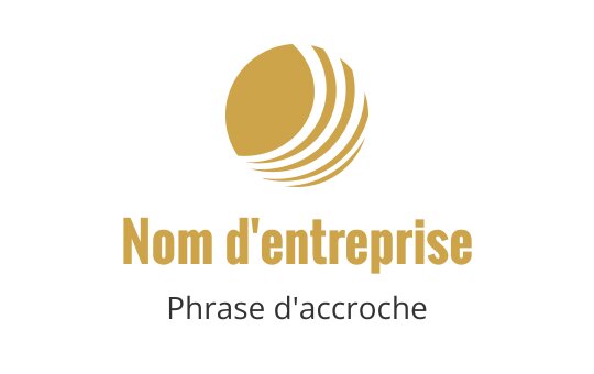 Design de logo moderne avec une sphère dorée stylisée et des lignes courbes