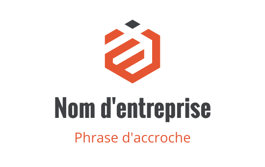 Design de logo hexagonal moderne avec des éléments orange et gris