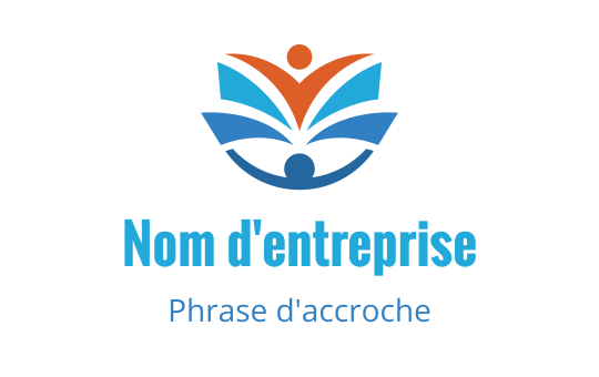 Logo coloré avec une figure stylisée et des feuilles abstraites