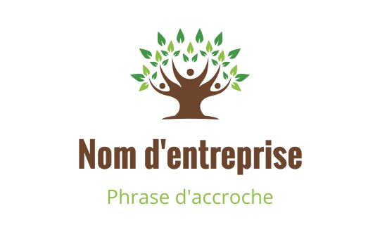 Logo d'arbre moderne avec des feuilles vertes et un tronc marron