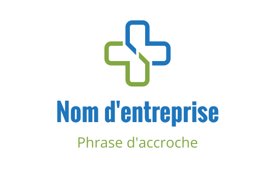 Design de logo moderne avec une forme de croix bleue et verte