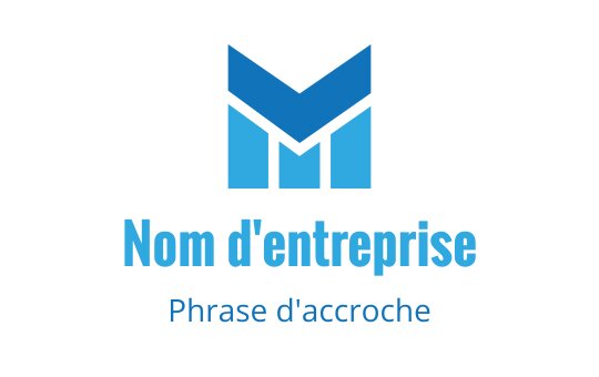 Logo moderne bleu avec une lettre "M" stylisée