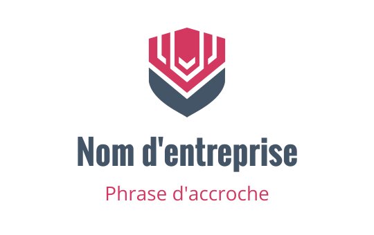 Design de logo moderne en forme de bouclier avec des éléments roses et gris