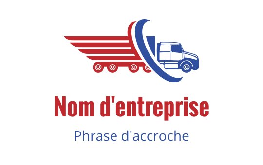 Conception de logo dynamique avec un camion et des lignes rouges de vitesse