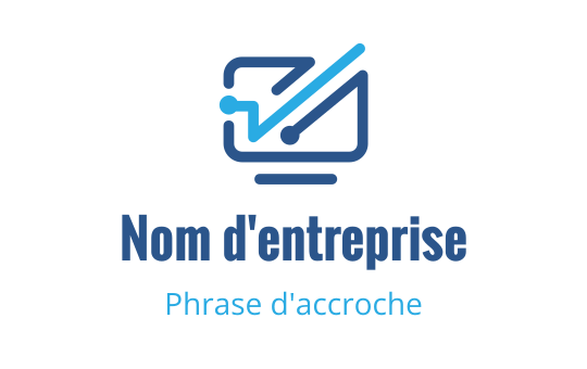 Design de logo moderne avec un graphique stylisé et un écran en tons de bleu
